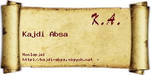 Kajdi Absa névjegykártya